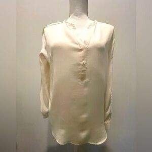 Sandro Cream V-Neck Blouse